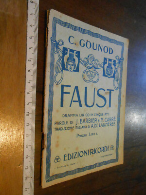 Buch: Opernheft FAUST -C GOUNOD - UND ERINNERUNGEN-