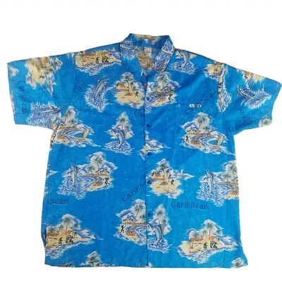  Awesome CREATIONS Hawaiian SEA BEACH THEME Mens XL Aloha Shirt 