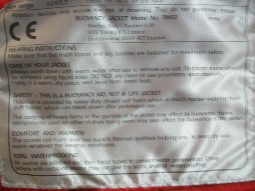 Floatation Suit Sundridge SAS Upgraded Warm One Piece LGE & XL, see feed back.. - Picture 9 of 12