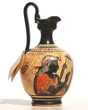 Greek black-figure Ceramic Vase Pot Pottery Painting Greek God Apollo 6.7 inches