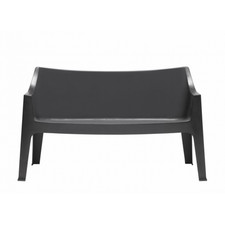 SET DA DUE DIVANETTI COCCOLONA ANTRACITE IMPILABILE ESTERNO BAR HOTEL SCAB 