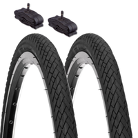 2 Reifen 24 X 1.75 (47-507) + 2 SchläUche America Schrader Schwarz City Bike