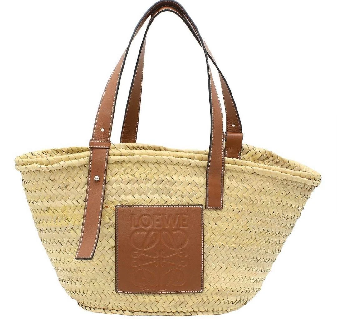 LOEWE Authentic Medium Anagram Basket Bag Tote Bag Women Used from