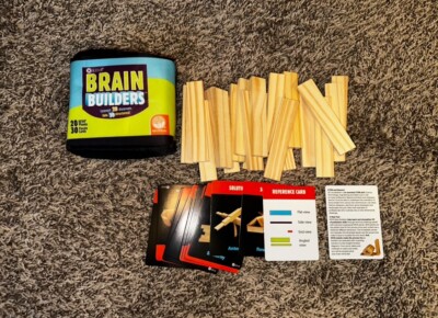 Mindware Keva Brain Builders Game Build The Image On The Cards W/ The Wood Block
