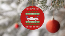 1987 Ford F 150 Ugly Christmas Sweater Circle Ornament