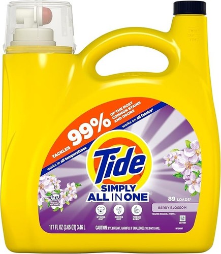 Tide Simply Clean & Fresh Liquid Laundry Detergent, Berry Blossom Scent, 89 load - Picture 6 of 6