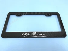 1xALFA ROMEO Real 3K Twill Weave CARBON FIBER License Plate Frame Holder