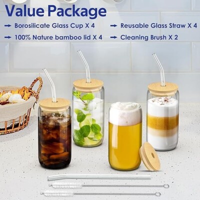 32oz glass cup 32oz Clear Plastic Cups for Cold Drinks no lids, PET BPA Free main image 0