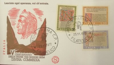 C130 - FDC First day of issue V° Cent. prime 3 Ed. della Divina Comedia