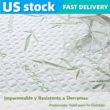 Bamboo Mattress Protector Hypoallergenic Breathable Waterproof Mattress Cover