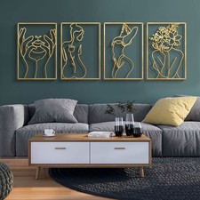 Glamativity 4 Pack Gold Wall Art M Size 17 x 11.8'', Classic Style
