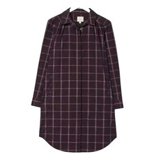 Fat Face Navy Burgundy Plaid Chester Check Corduroy Buttondown Collared Dress 18