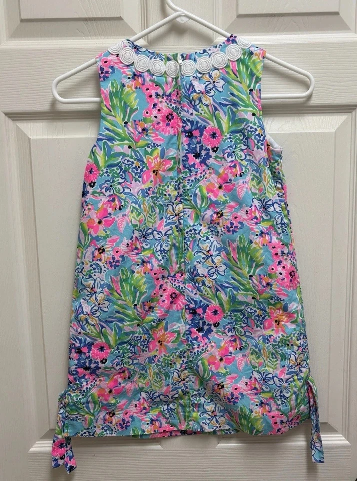 Vestido Lilly Pulitzer Niñas Talla 8 Azul Almafi Isla Caimán Little Lilly Foto 3 de 4