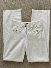 Pantalone donna Dolce & Gabbana bianco cotone/elastina con tasche a bottoni