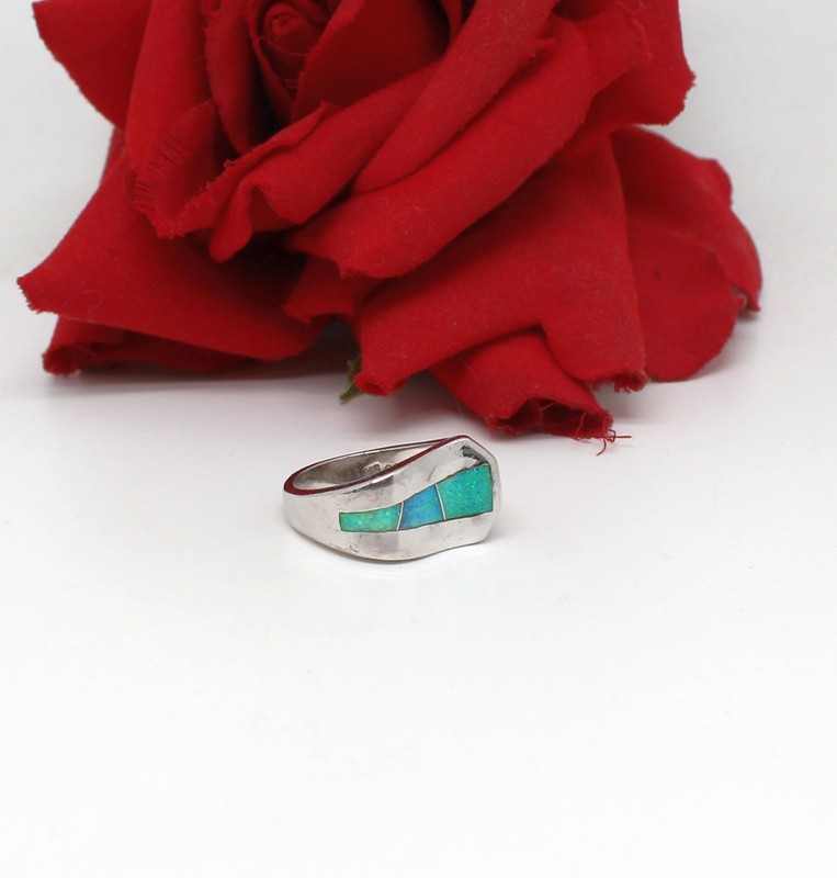 Sterling Silver CO Opal Ring  Size 8 10.36g  CAT RESCUE