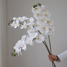 3 Artificial Orchid Flowers with Real Orchid Stems for Bridal Bouquets Weddings