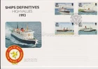 Unaddressed Isle of Man FDC First Day Cover 1993 Ships Definitives 30p-£1