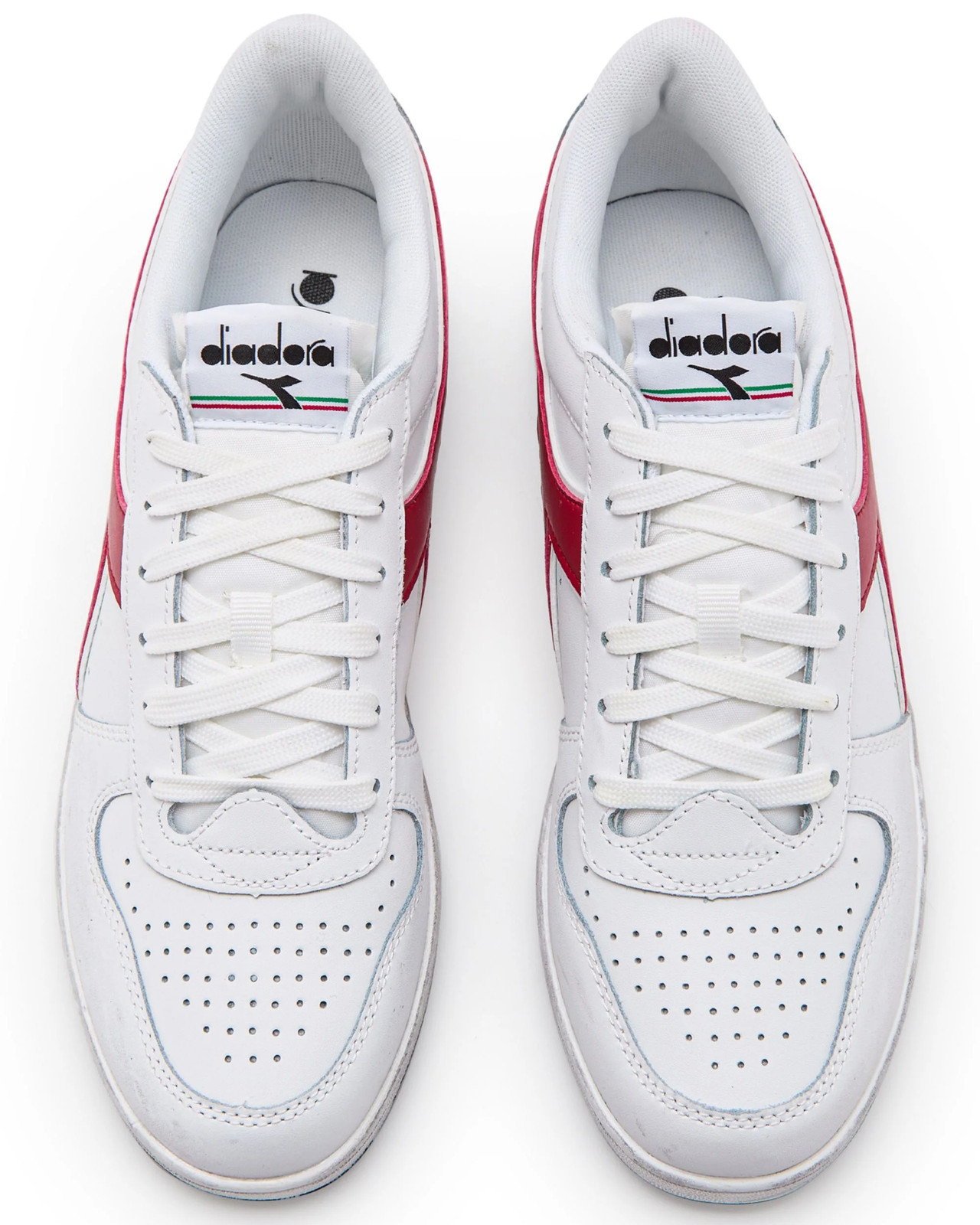 Scarpe Sneakers Diadora Magic Basket Low Icona 179296 Uomo Pelle Rosso foto 4