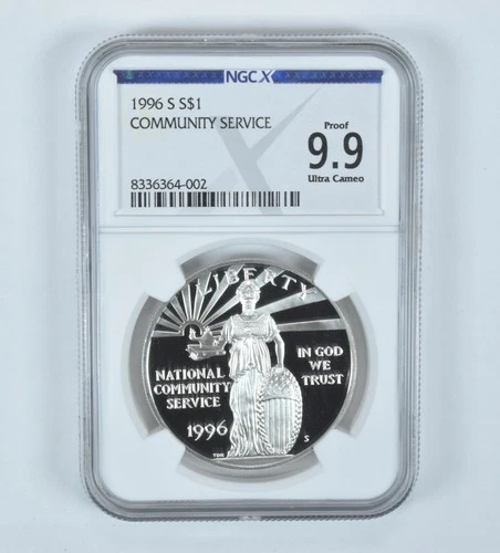 1996-S Community Service Commemorative Silver Dollar Proof 9.9 UCAM NGC X