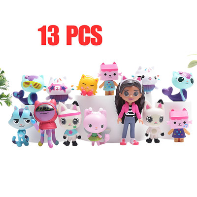 13PCS Gabby's Dollhouse Action Figures Set Cute Doll Collection Kids Toy Gift