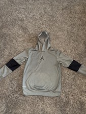 Nike Air Jordan Jumpman Dri-Fit LS Hoodie Gray/Black Youth Medium