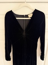 Sezane Black Velvet Cocktail Cut Out Dress Size 40 Large Long Sleeve