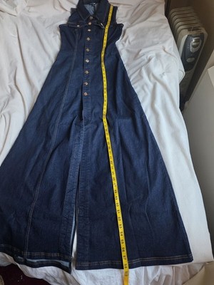 knee length dresses for ladies Skyline Chic Smocked Denim Maxi Dress main image 1