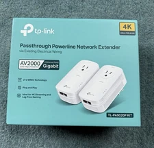 TP-Link AV2000 Passthrough Powerline Network Extender Gigabit Port, 4K Plug Play