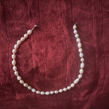Freshwater Pearl Beaded Baroque Necklace White with Silver Clasp