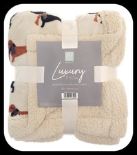 Luxury Sherpa Throw - Dachshund Print