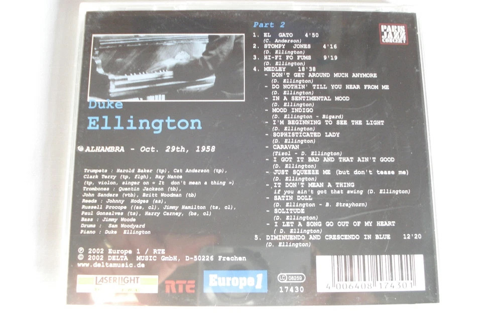 DUKE ELLINGTON LIVE PARIS ALHAMBRA 1958 JAZZ B.B. KING COUNT BASIE RAY CARLES - Bild 2 von 4
