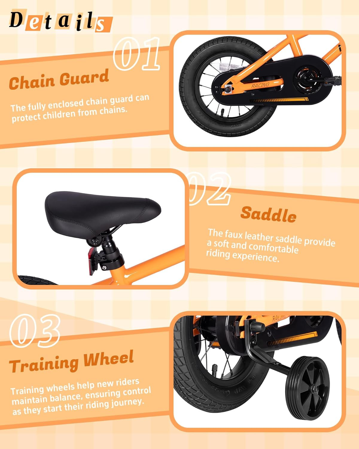 12 14 16 20 Inch Kids Bike BMX Style Bicycle with Training Wheels for 2-14 Years