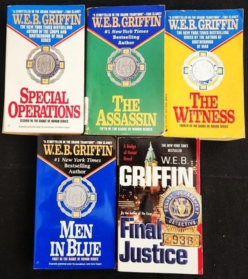 W.E.B. WEB Griffin~Lot 5 PB~Badge of  Honor Series # 1-2,4-5, 8~Men in Blue+~VGC