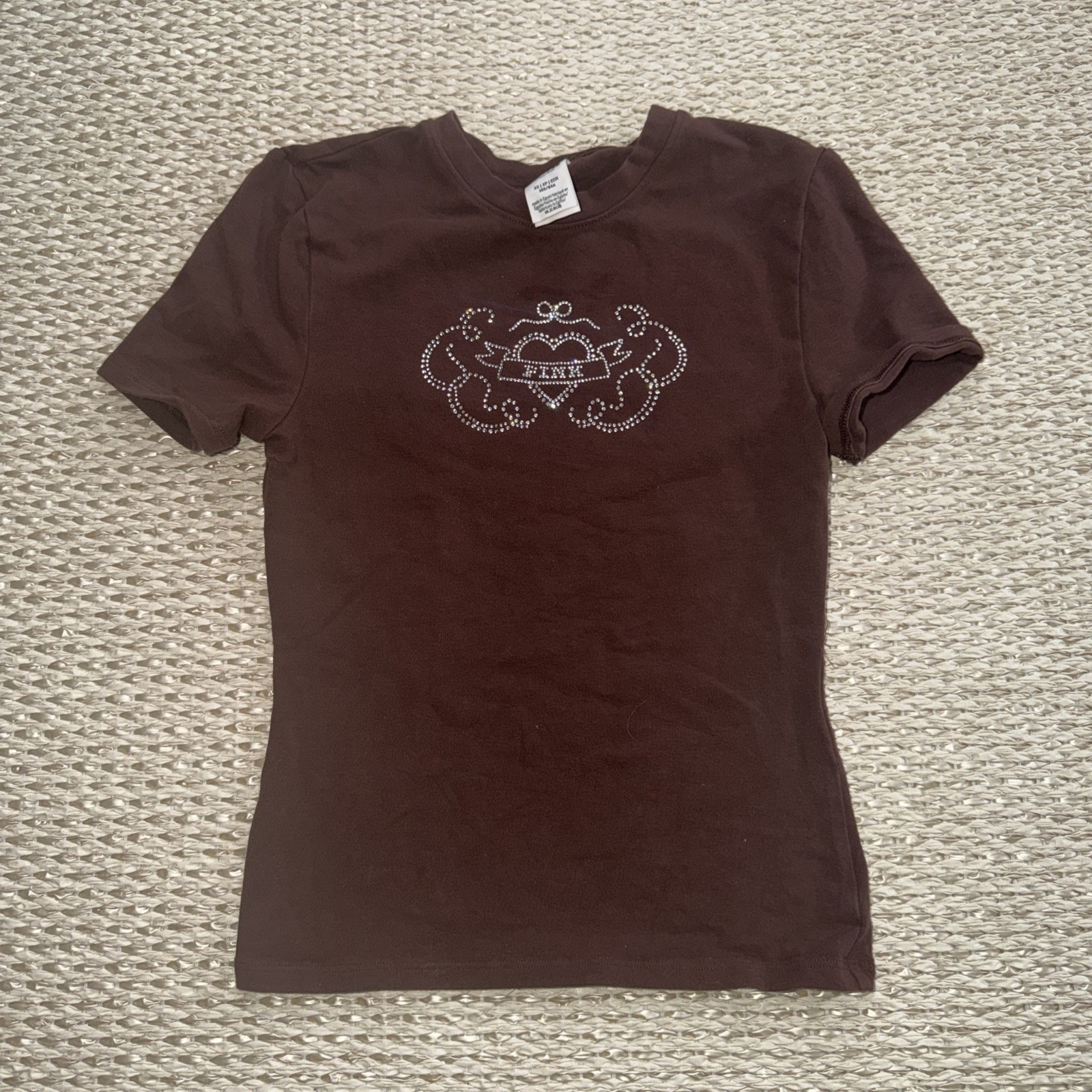 pink victoria secret Baby Tee. Brown Y2K Ringtones XS 