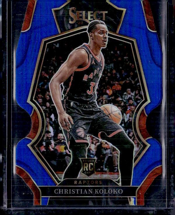 2022-23 Panini Select #185 Christian Koloko Blue Prizms Die Cut #/249