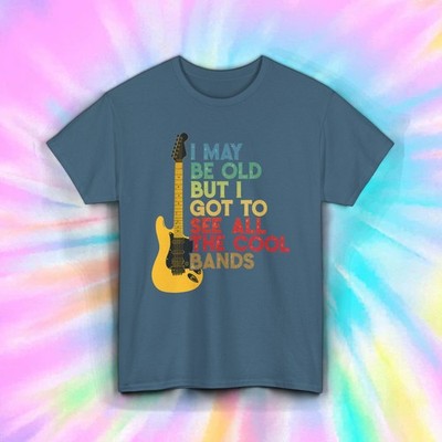 I Got to See All the Cool Bands Shirt Funny Retro Music Guitar Concert Tee S-5XL