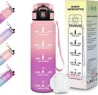 Trinkflasche, 500ML Bpa-Frei, Wasserflasche, Auslaufsicheres Schlossdesign, Gym