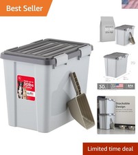 Stackable Dog Food Storage Container - 30 lbs Capacity, Airtight  BPA-Free