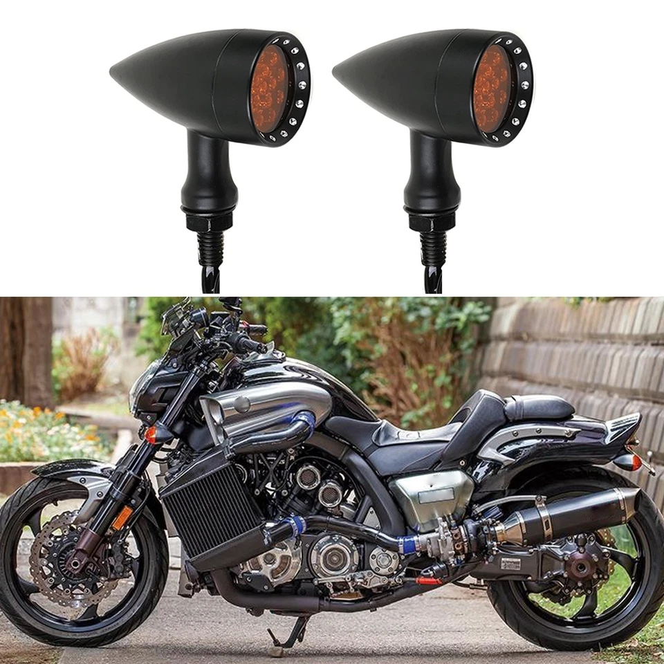 2x Luz de circulación LED ámbar de señal de giro de 10 mm para Yamaha VMAX 1200 1700 Foto 2 de 4