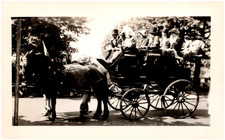 Historical Reenactors on Horse Drawn Carriage 1930s RPPC Postcard Trimmed #2