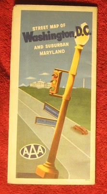 WASHINGTON D.C - Vintage AAA 1966 Gas Station Road Map, Excellent condition!