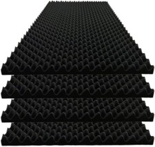 4 Pack Egg Crate Foam Sound Proof Foam Panels for Walls,48''X24''X2'' inch