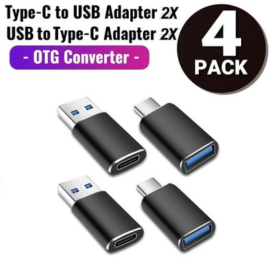 4 Pack USB-C 3.1 Male to USB A Female Adapter(2 Pack C to A & 2 Pack A to C)