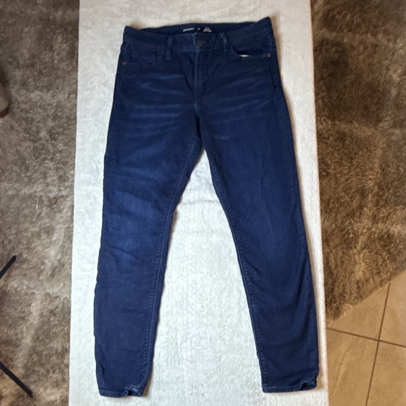 Old Navy Women's Skinny Slim Fit Dark Wash Blue Denim Jeans Mid Rise 5-Pocket