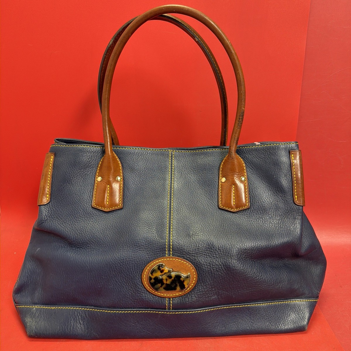 Dooney& Bourke Champosa Blue And Brown Leather Vintage | eBay