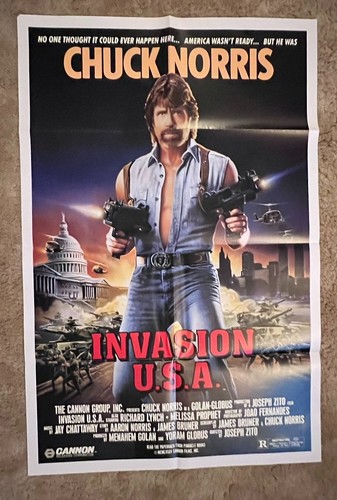 Invasion USA 1985 Movie Poster 27x41 Chuck Norris Richard Lynch