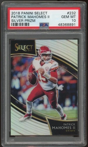 Patrick Mahomes II 2018 Panini Select #232 Field Level Silver Prizm PSA 10