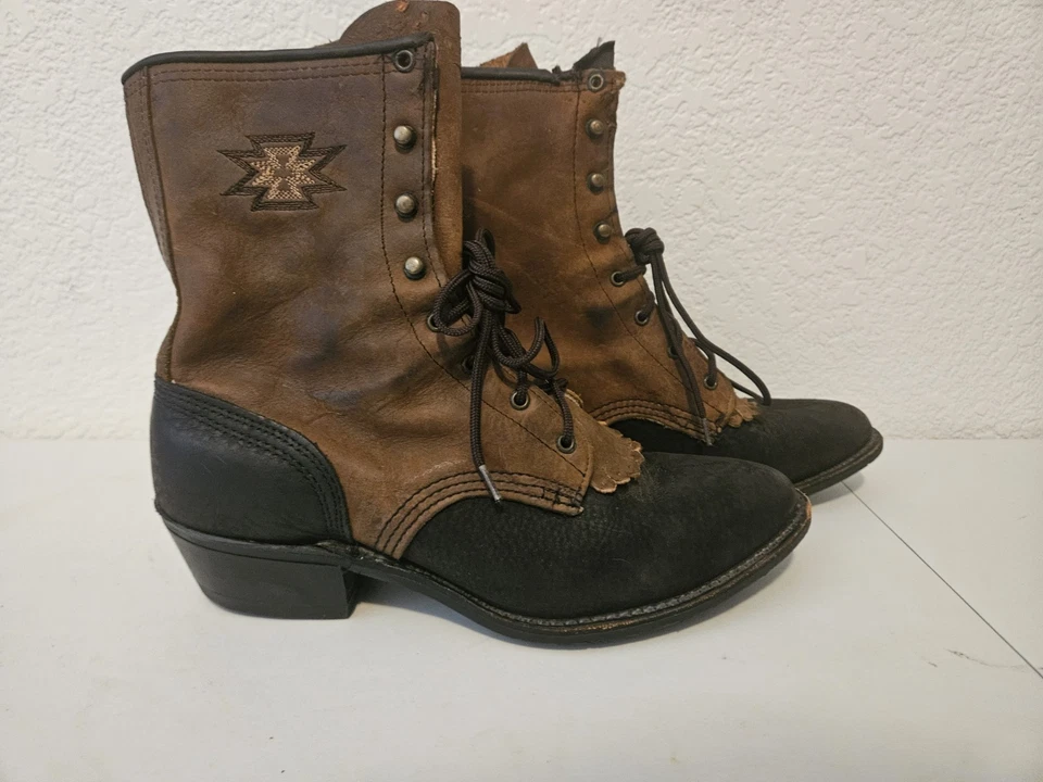 Botines con cordones vintage para mujer Abilene Packer Granny talla 8 Foto 2 de 4