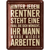 Lanolu Blechschild Rentner Arbeiten Humor Retro - 15X20Cm