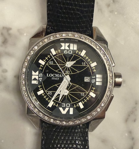 Unisex LOCMAN Crazy Horse Chronograph Ref.161 Diamond 0.5ct Quartz Watch 40 mm 